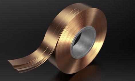 Coiled copper strip